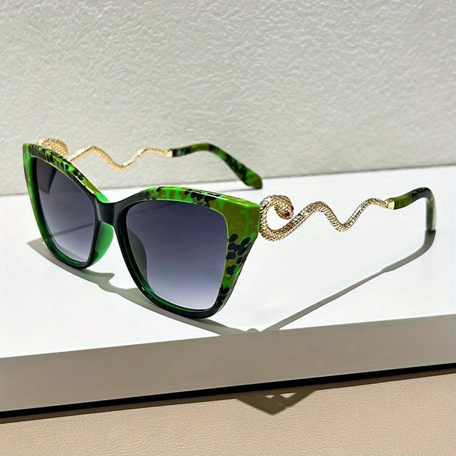 Cateye-Brille, Metall, Vollrand, transparent, green, Damen - Bild 1