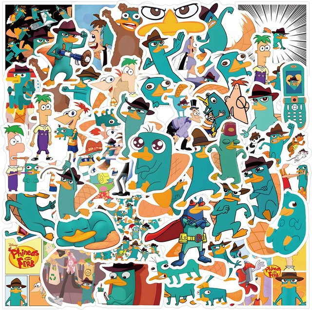 Disney Phineas und Ferb Perry das Entenchen Cartoon-Aufkleber, 10/30/50 Stück - Bild 1
