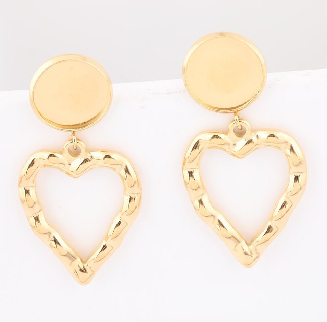 onwear Ohrstecker mit Herz-Charms, Edelstahl vergoldet, 12 mm - Bild 1