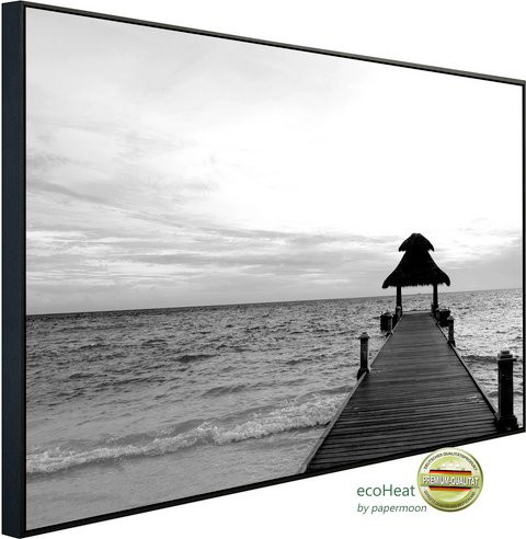 papermoon EcoHeat Infrarotheizung Strand in Schwarz und Weiss mit Matt-Effekt und App-Steuerung - Bild 1