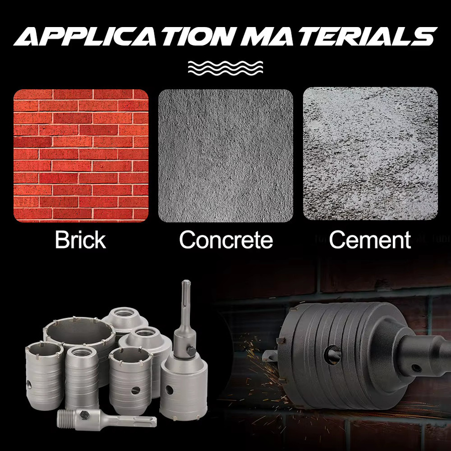 XCAN SDS-Hohlkernbohrer Lochsäge für Beton Ziegel und Stein Durchmesser: 30–100 mm, Schaftlänge: 110–330 mm - Bild 5