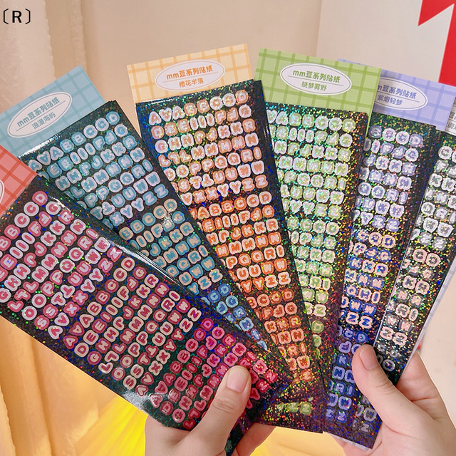 4er Pack Laser-Bling Alphabet Aufkleber in Multicolour zum Dekorieren von Fotokarten, Scrapbooking und DIY-Fotoalben - Bild 1