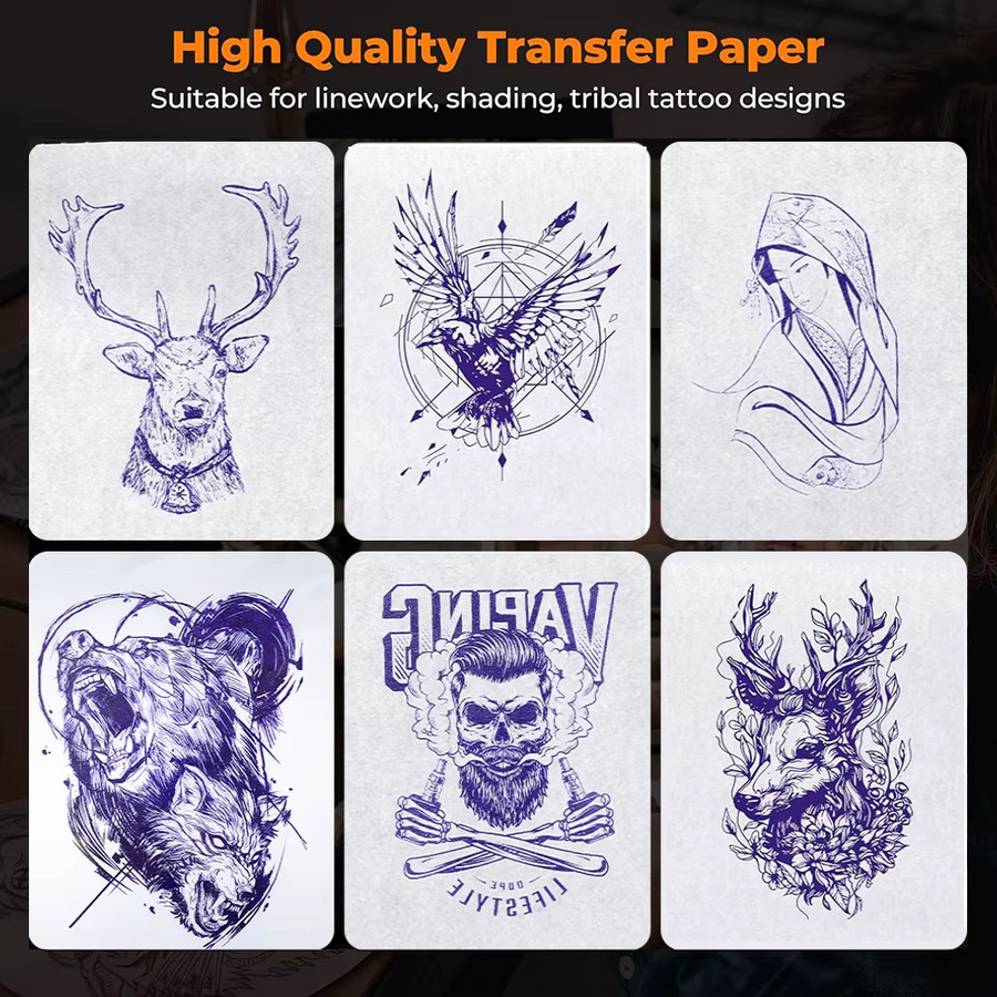 JUN.M Tattoo-Transferpapier im A4-Format mit 4 Schichten für DIY Tattoo-Schablonen - Bild 3