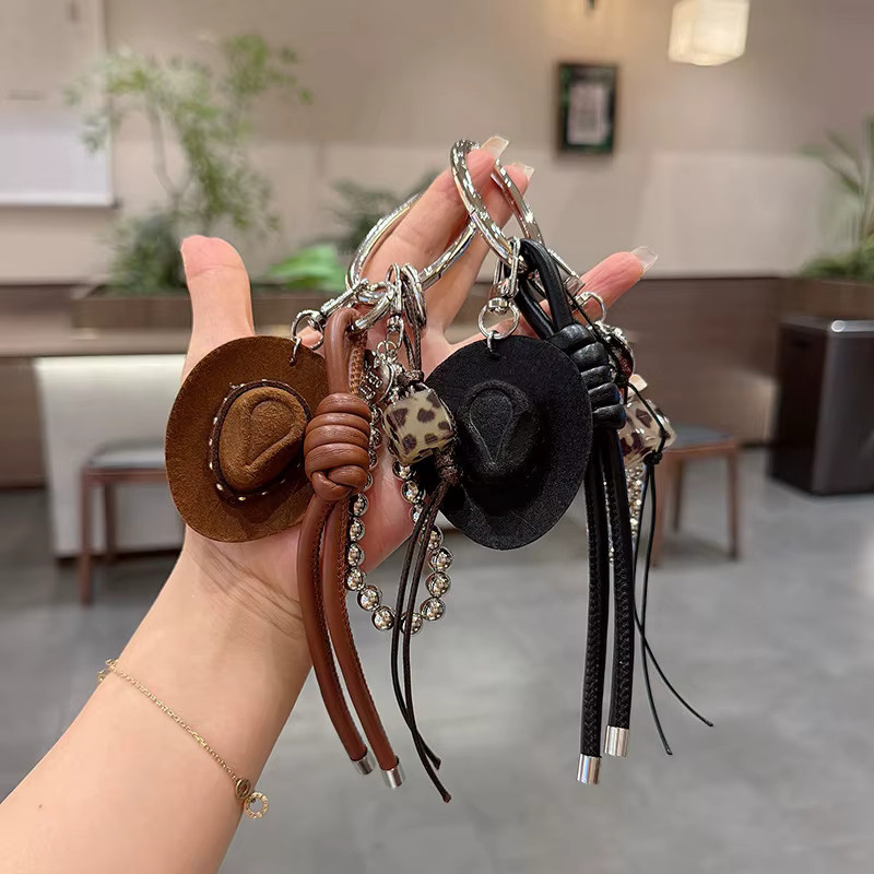 Yogodlns Schlüsselanhänger Cowboyhut, Kunstleder, Unisex - Bild 1