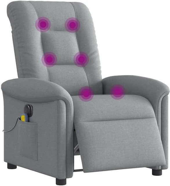 vidaXL Elektrischer Massagesessel in Hellgrau mit Stoffbezug und Armlehnen - Bild 1