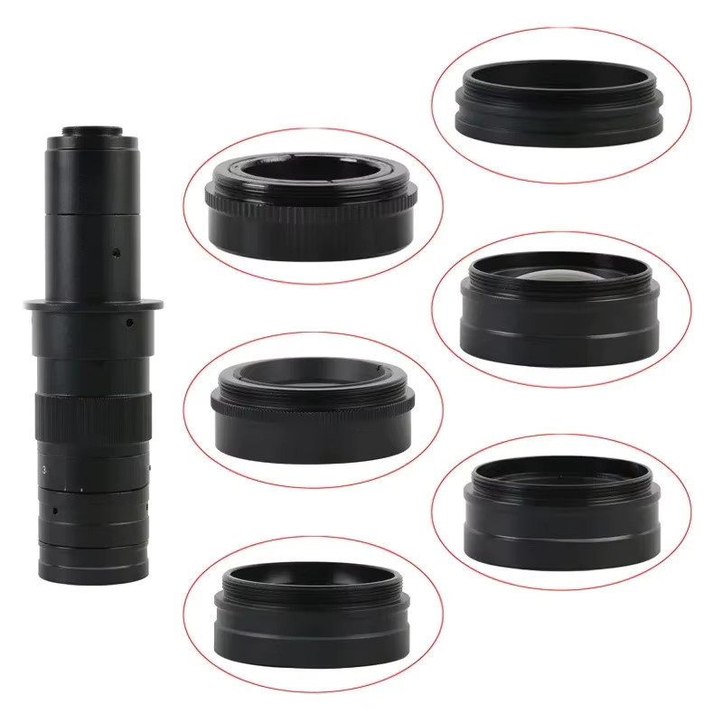 Eakins Barlow Objektiv Set für Mikroskop und Kamera mit 42mm Montagegewinde in Schwarz, Auswahl: 0,3X, 0,35X, 0,5X, 0,75X, 1X, 2X - Bild 1