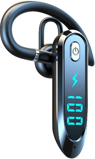 Kebidumei Bluetooth 6.0 Business In-Ear Kopfhörer mit Ohrhaken, 270 Grad Drehung, LED-Anzeige und HIFI Stereo Geräuschunterdrückung, Schwarz - Bild 1