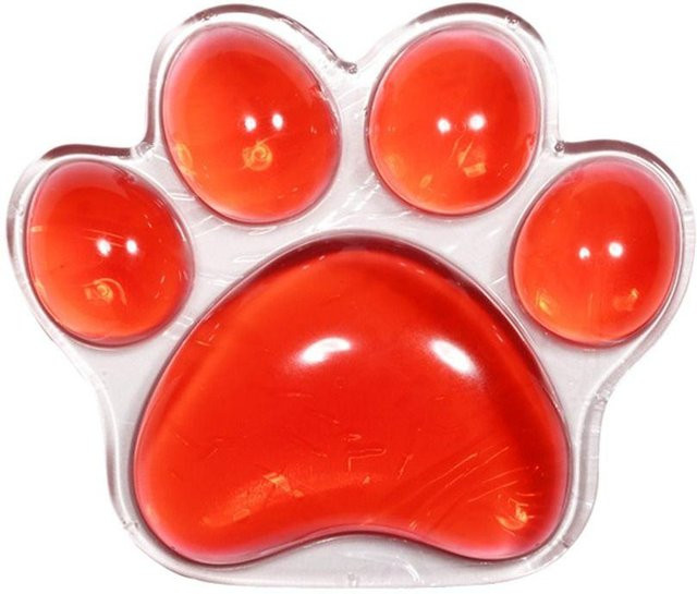 Love Home Garden Mauspad in Katzenpfotenform mit Handgelenkauflage und Handstütze, rot, transparent - Bild 1