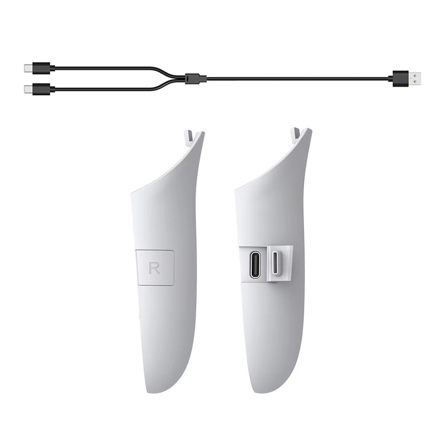 ALIILEE VR-Controller Akkupack für Meta Quest 3S und Meta Quest 3, Wiederaufladbarer Akku-Deckel Rechts und Links, Farbe: Weiß - Bild 2