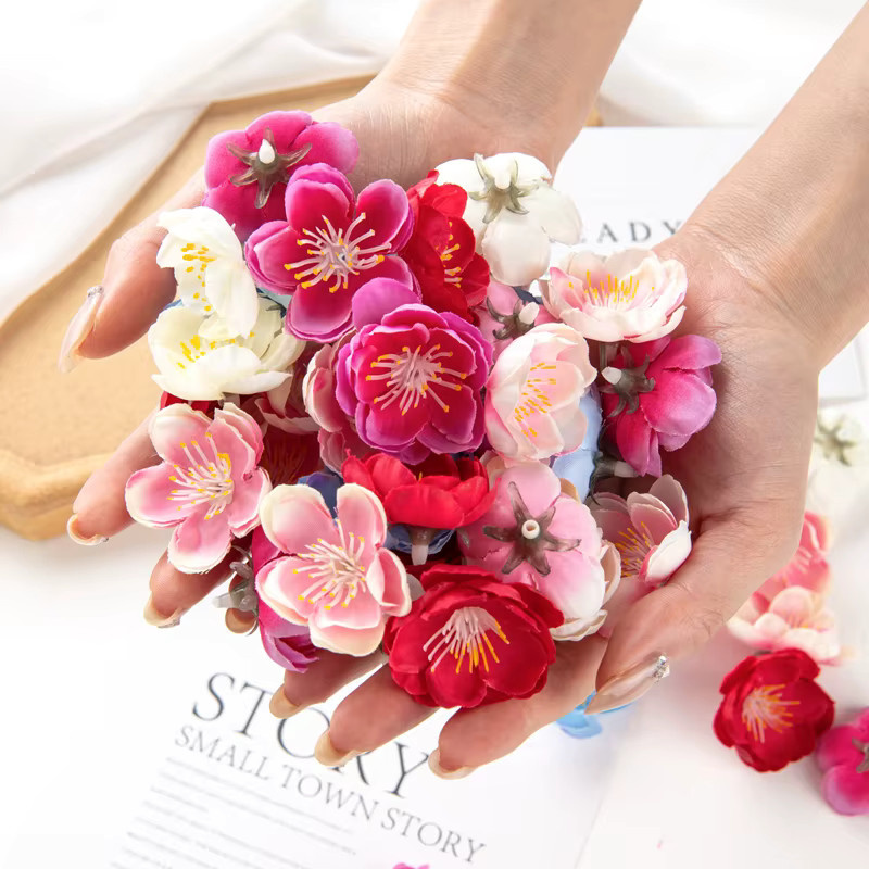Künstliche Sakura und Pflaumenblüten von XIAOYINMO in Rot und Mehrfarbig für Hochzeiten, Garten und DIY-Dekoration - Bild 2