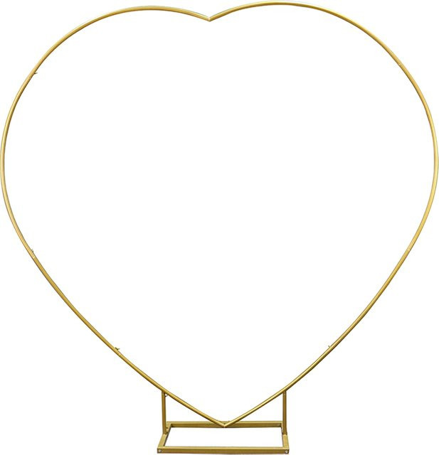 ChangYiMei Herzförmiger Metall-Ballonbogen in Gold für Hochzeiten und Geburtstage als freistehender Fotohintergrund - Bild 1