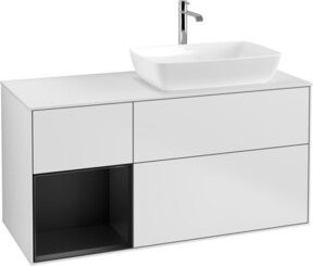 V&B Waschtischunterschrank Finion mit Wandbeleuchtung in Blau und Weiß, B/T/H: 120 x 50,1 x 50,1 cm - Bild 1