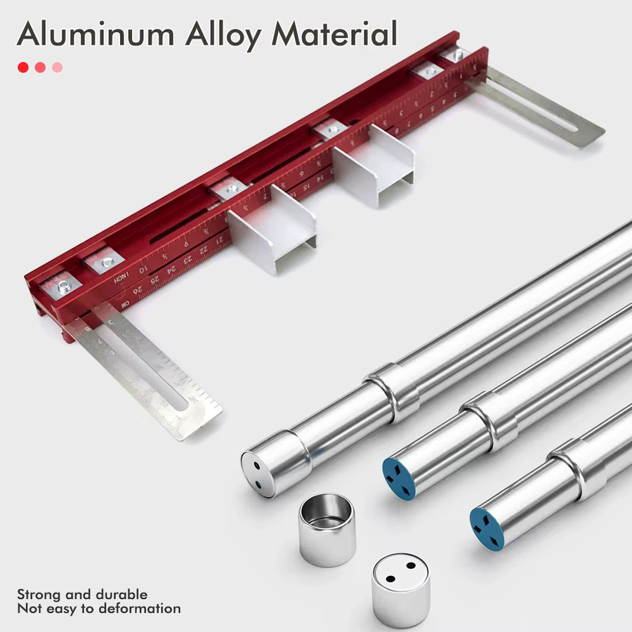 QDS Stanzpositionierungslineal aus Aluminiumlegierung für die Installation von Kleiderschrank-Galgen und Aufhängungsstangen - Bild 3