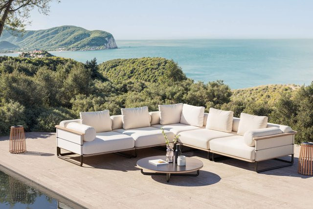 PLOSS Reverie M Gartenlounge in Anthrazit mit Polsterung, wetterfestes Aluminiumgestell und UV-beständigem Polyester, B/T/H: 90 x 90 x 90 cm - Bild 1