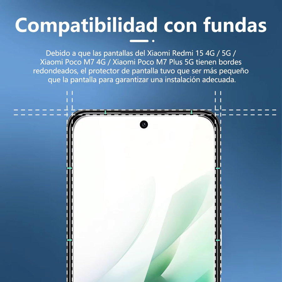 Xiaomi Displayschutzfolie aus gehärtetem Glas für Redmi 15 (4G/5G), transparent, HD 9H, kratzfest - Bild 2
