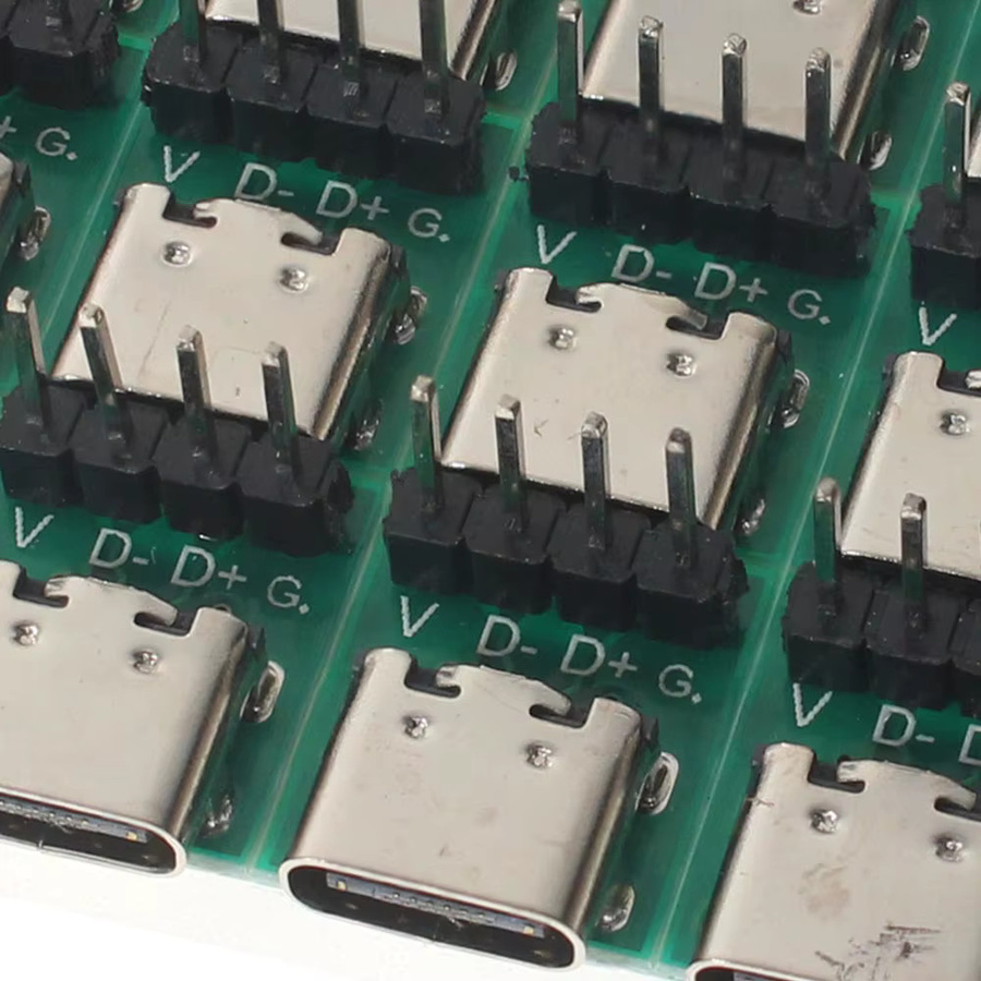 10-teiliges USB 3.1 Typ-C Testplatinen-Set in Grün, 16P 2,54 mm PCB-Konverter für Hochstrom-Stromversorgungsadapter - Bild 2