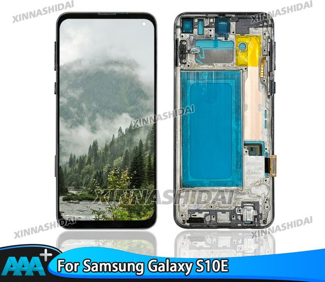 Samsung Galaxy S10E Ersatzdisplay TFT-LCD mit Touchscreen Digitizer und Rahmen in Schwarz - Bild 1