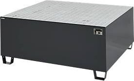 Auffangwanne Schäfer Shop Pure 1000 aus Stahl mit verzinktem Gitterrost, anthrazit RAL 7016, unterfahrbar, B: 146,0 cm, T: 146,0 cm, H: 63,0 cm - Bild 1