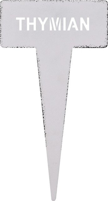 Kräuterstecker Thymian aus Metall in Weiß, Höhe: 15 cm - Bild 1