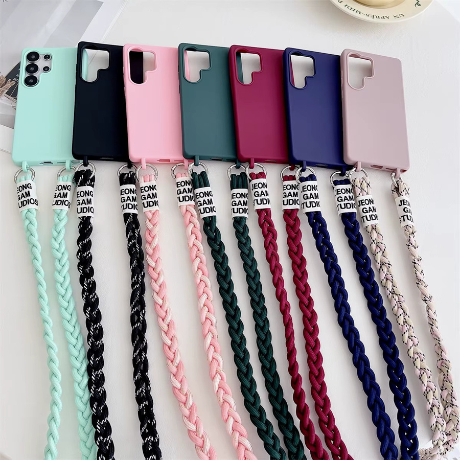 Samsung Galaxy S25 Silikon Handyhülle mit Lanyard als Crossbody Case in Blau - Bild 3