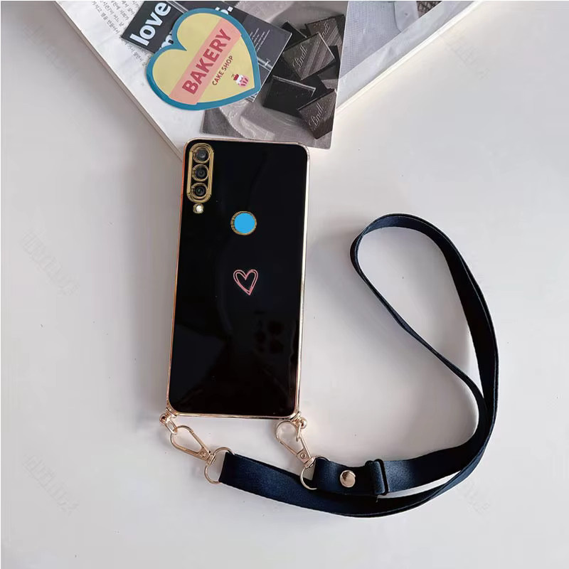 Huawei Handyhülle mit Liebe Herz Crossbody Lanyard Strap in Grün für P30 Lite P30 P20 P40 Lite Pro P smart 2019 Smart Z plus 2018 - Bild 3