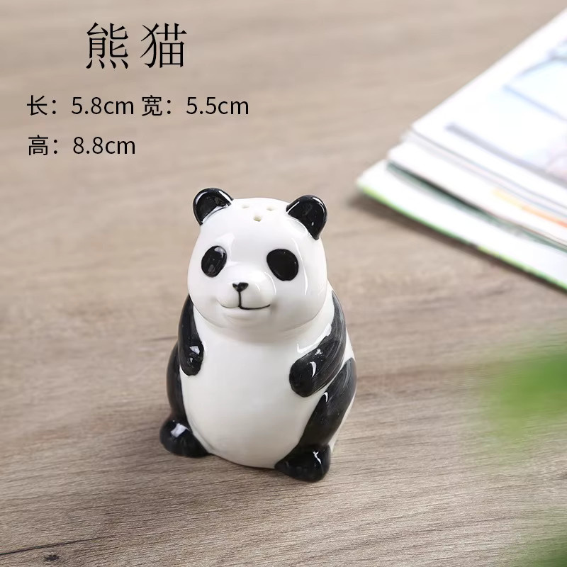 XINCHEN Keramik Gewürzstreuer Panda Handbemalt Weiß - Bild 2