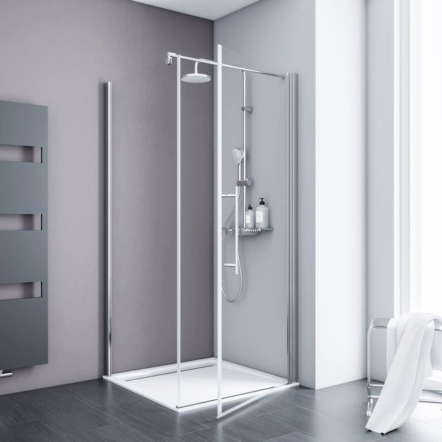 Schulte Eckdusche AlexaStyle 2.0 mit Drehtür und Seitenwand, Farbe Transparent, B/T/H: 90 x 90 x 192 cm - Bild 1