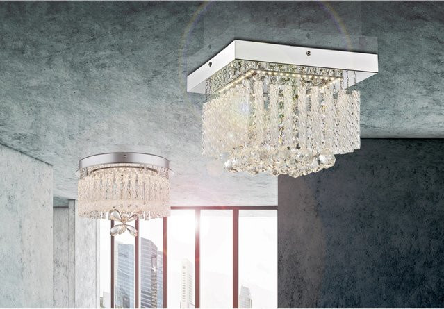 Globo LED-Deckenleuchte MATHILDA in Chrom mit Glas und Kristallen - Bild 1