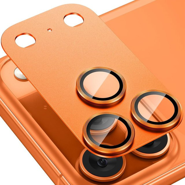 Metall-Kameraobjektivschutz aus gehärtetem Glas für Apple iPhone 17 Pro Max, iPhone 17 Pro und iPhone 17 in Schwarz - Bild 1