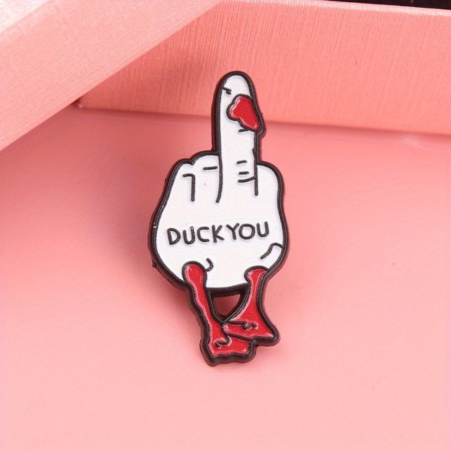 Anstecknadel Entenhand DUCK YOU, Emaille, Bunt - Bild 1