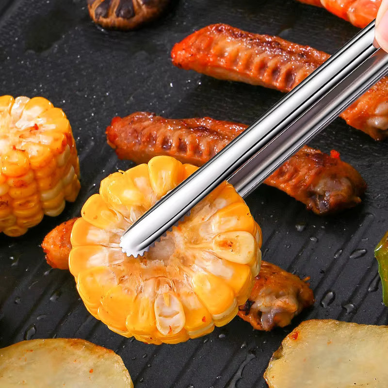 Grillzange aus Edelstahl in Silber für Grillen, Kochen und Picknick - Bild 3