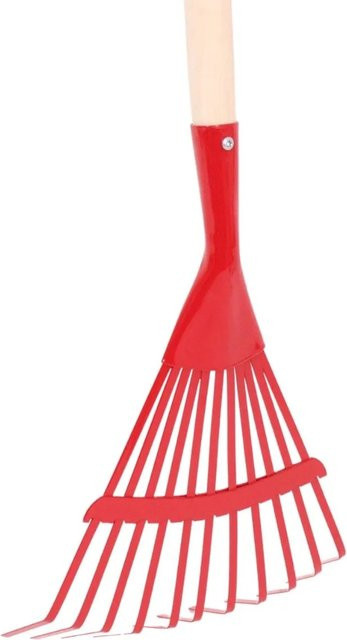 Galaflor Fächerbesen mit 1m Stiel aus Stahl in Rot zum Laubfegen und Gartenarbeiten - Bild 1