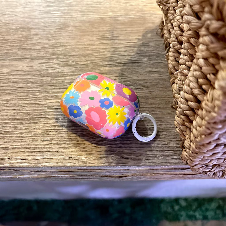 Girl Series Kopfhörerhülle mit Blumen-Design und Haken für Apple AirPods 1, 2, 3, 4 und Pro 2, Mehrfarbig - Bild 6