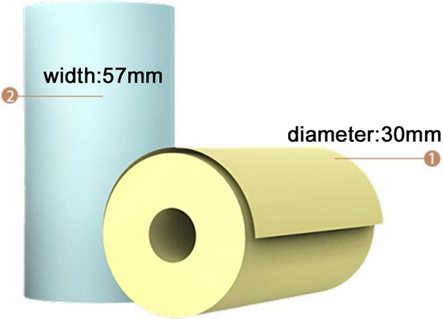Igeteck Thermopapier Kassenpapierrollen Set, 6 Stück, bunt und beige, Durchmesser: 57 mm, Rolle: 30 mm - Bild 1
