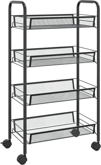 vidaXL Küchenwagen mit 4 Etagen aus Metall in Schwarz, B/T/H: 46 x 26 x 85 cm - Bild 1