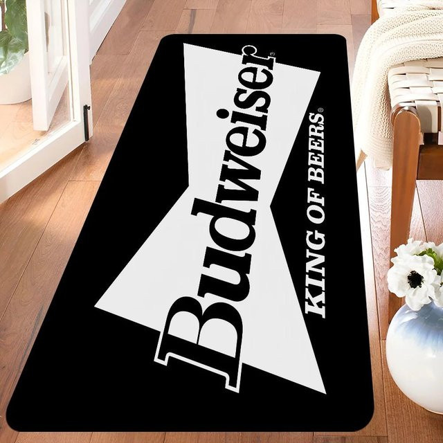 Budweiser King of Beer Teppich Karpetti, Schwarz, B/T: 120 x 80 cm, rutschfest und aus Polyester - Bild 1