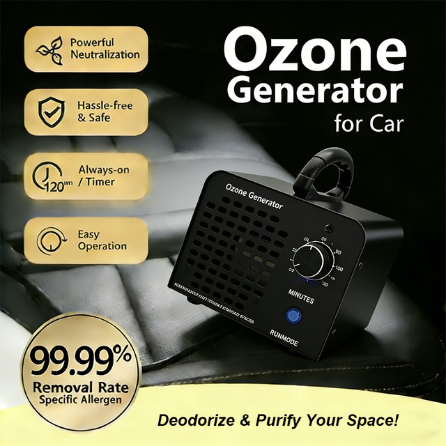 DADAWINDY 12V Auto-Ozongenerator Tragbarer Ozonluftreiniger zur Geruchsbeseitigung und Formaldehyd-Entfernung in Schwarz und Weiß - Bild 1