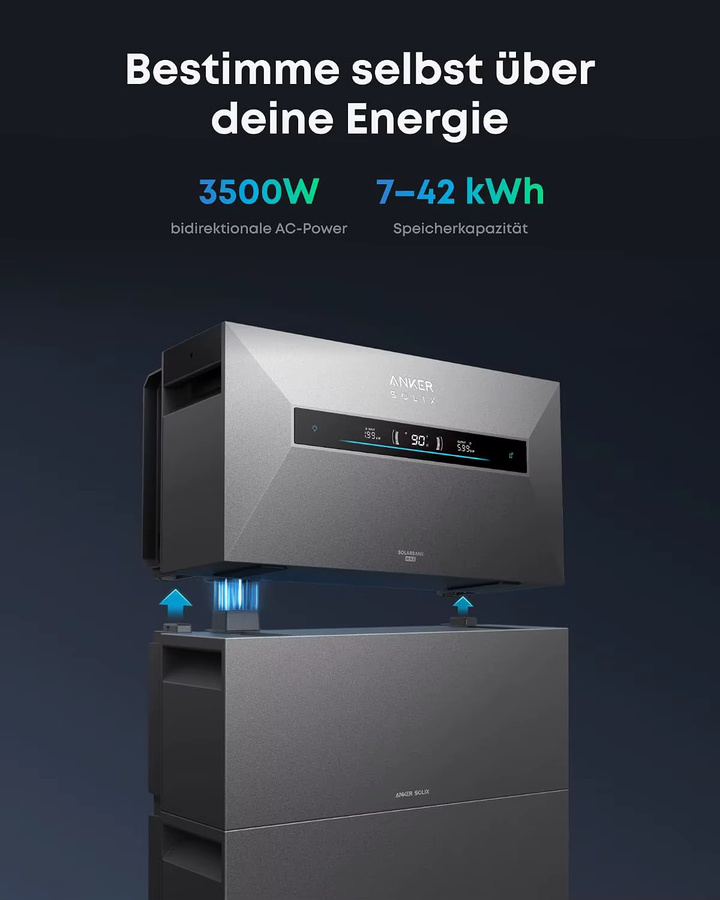 Anker SOLIX Solarbank Max AC Balkonkraftwerk mit Speicher 7kWh 3500W in Grau - Bild 2
