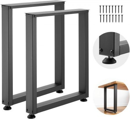 VEVOR Tischbeine aus Carbonstahl, Set aus 2 Stück, Schwarz, H x B: 75 x 60 cm, Schwerlast Möbelbeine für Schreibtisch und Werkbank - Bild 1