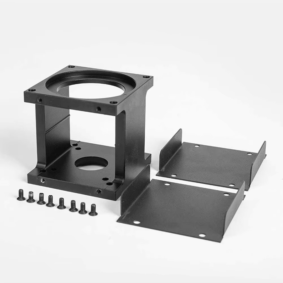 VIBRATITE Schrittmotor-Montagehalterung mit Abdeckung für Nema 23 Schrittmotoren, Schwarz - Bild 1