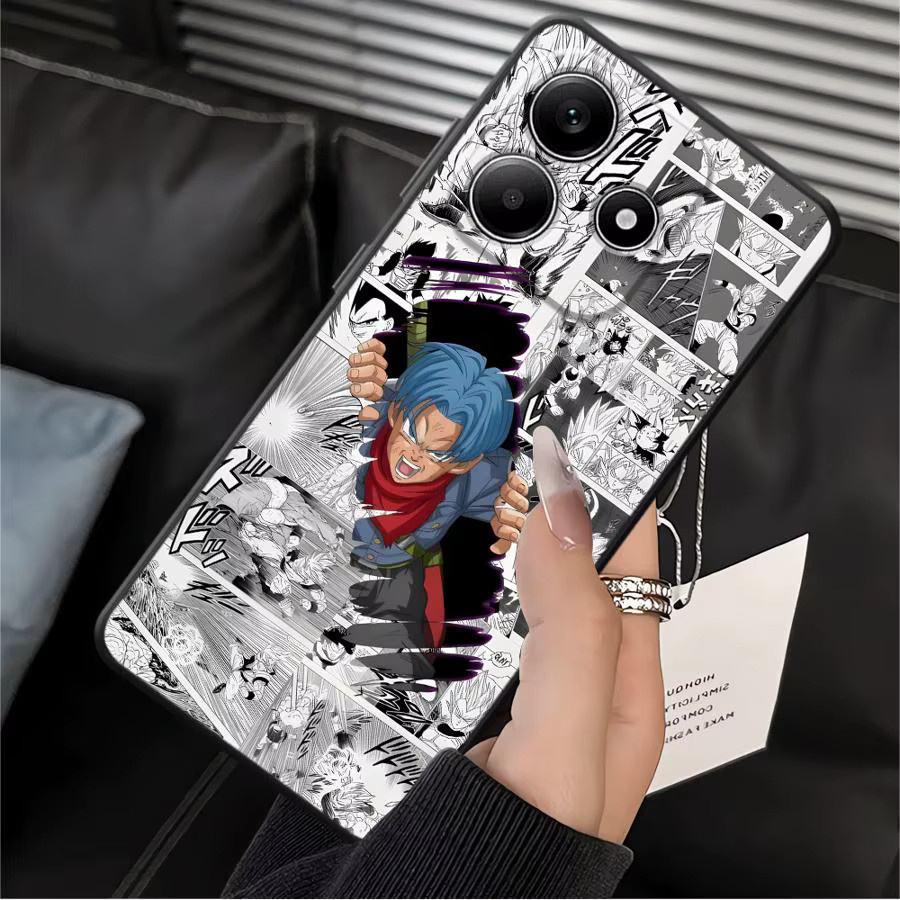 Schwarze weiche Handyhülle mit Dragon Ball Trunks Goten Motiv für Xiaomi Redmi Note 13 14 Pro Plus 9S 11S 7 8 10S 12S 9 10 11 12 Pro - Bild 5