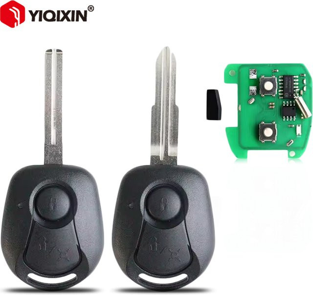 YIQIXIN Auto Fernbedienung Schlüssel mit 4D60 Chip für SsangYong Actyon Kyron Rexton Korando, 2 Tasten, Schwarz, Uncut Klinge, 315/447/433,92 MHz - Bild 1