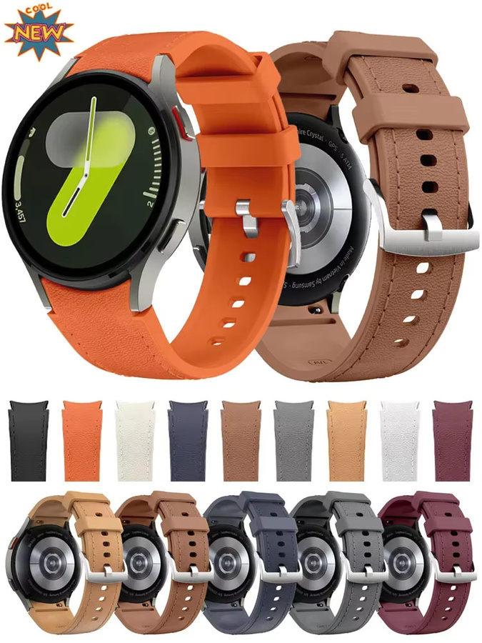 Uhrenarmband Silikon, Leder, Samsung Galaxy Watch, Unisex - Bild 5