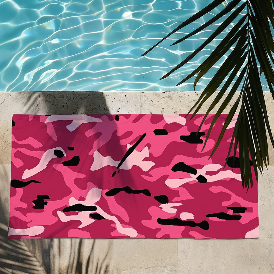 Schnelltrocknendes Camouflage Handtuch für Strand, Schwimmbad, Camping und Fitness, B: 30 cm, H: 60 cm - Bild 1