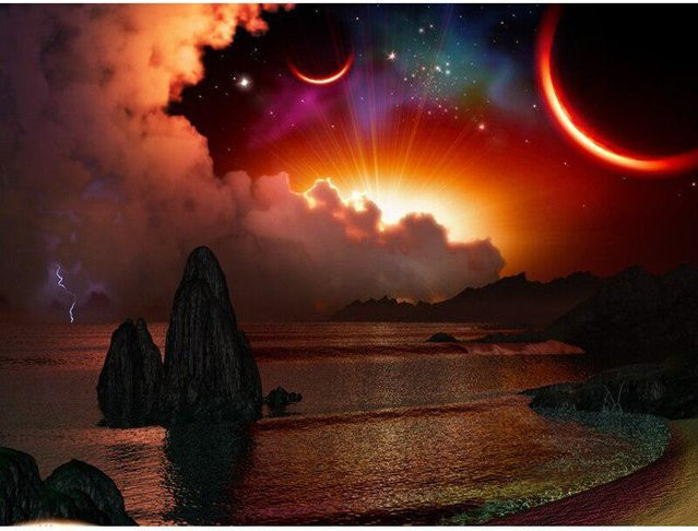 FIYO Diamant-Malerei Sonnenuntergang Landschaft als Diamond Painting Set in Braun und Multicolour, B/H: 30 x 20 cm - Bild 1