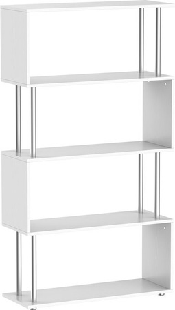 Aosom HOMCOM Eckregal mit 4 Fächern als Standregal und Raumteiler in Weiß, B/T/H: 80 x 30 x 145 cm