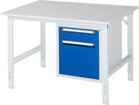 Rau Arbeitstisch Tom KM05 höhenverstellbar in Grau und Weiß, B/T/H: 125 x 100 x 76-108 cm - Bild 1