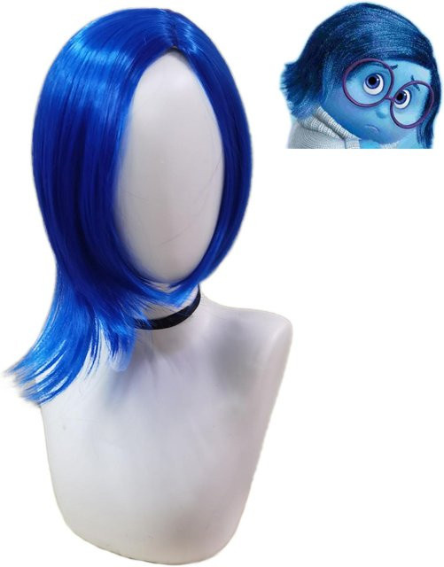 Fanfyuege Cosplay Perücke, kurze blaue Bob-Perücke, synthetisch, Damen - Bild 1