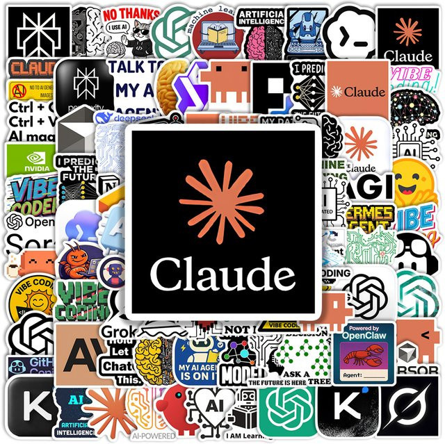 Wasserdichter Vinyl-Sticker mit AI Claude Code Codex ChatGPT Hermes OpenClaw Motiv für Laptop und Handy in Mehrfarbig - Bild 1