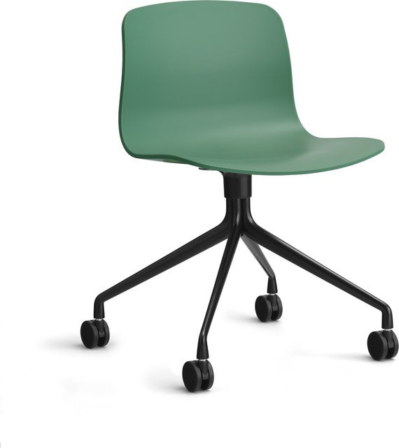 HAY About A Chair AAC 14 Drehstuhl in Grün mit Rollen und mattem Finish - Bild 1